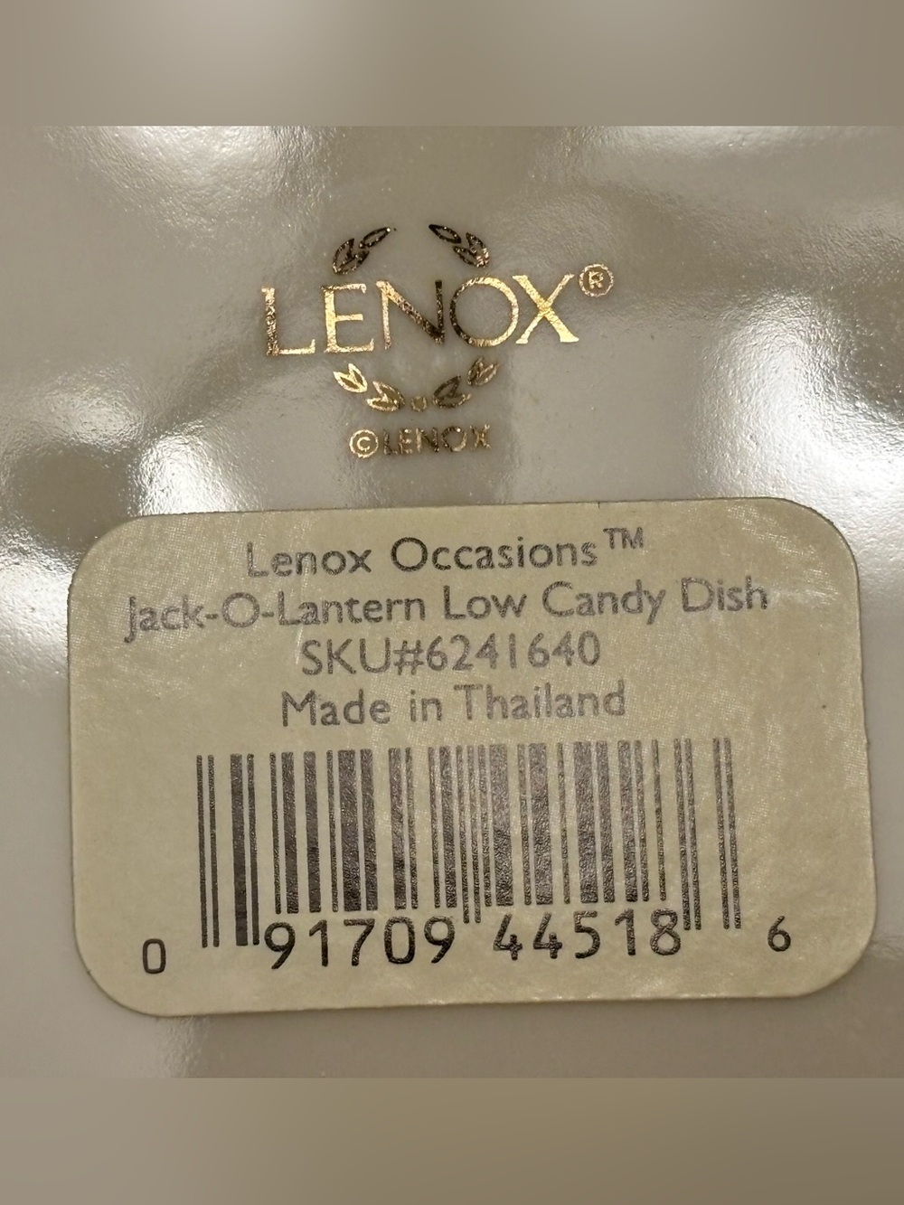 Lenox Occasions Halloween Jack ‘O Lantern 11” Low Candy Serving Dish - Unused - Picture 5 of 5